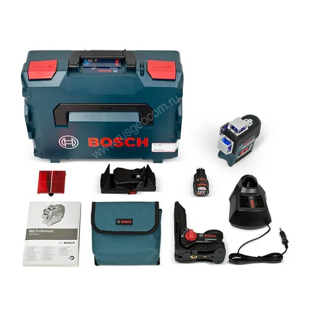 Лазерный уровень Bosch GLL 3-80 C + BM 1 + GBA 12V + L-Boxx ( 0.601.063.R02)