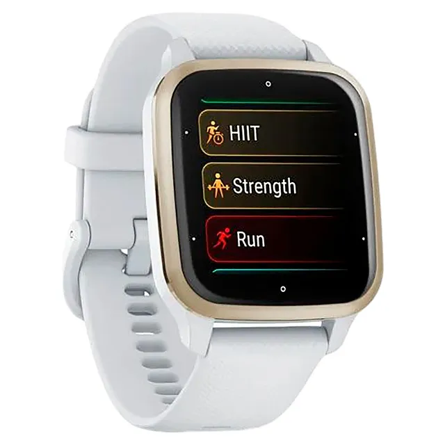 Часы Garmin Venu Sq 2 белые с кремово-золотым алюминиевым безелем