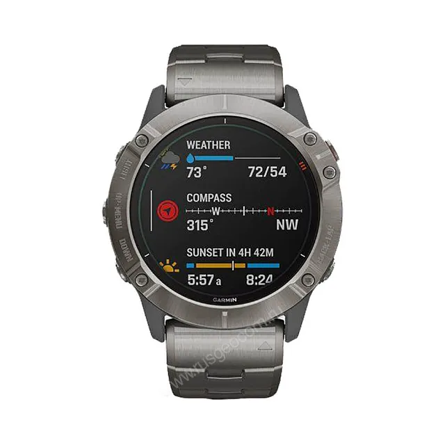 Часы Garmin Fenix 6X Pro Solar титановый с титановым браслетом