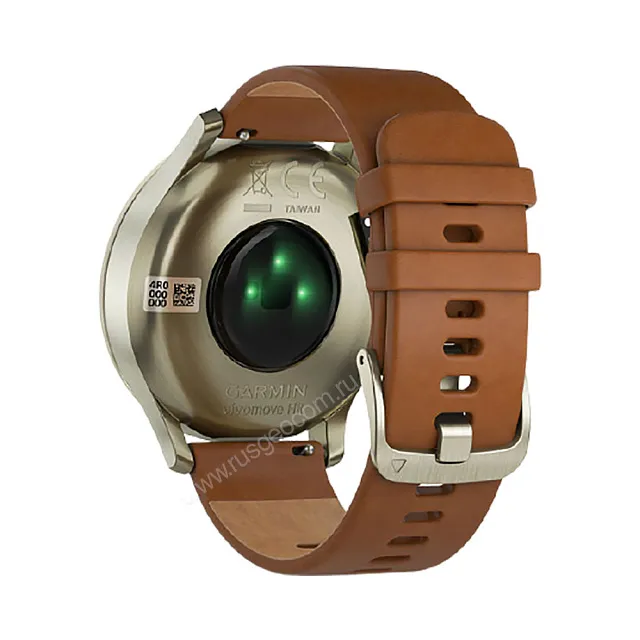 Часы Garmin Vivomove HR золотые со светло-коричневым кожаным ремешком
