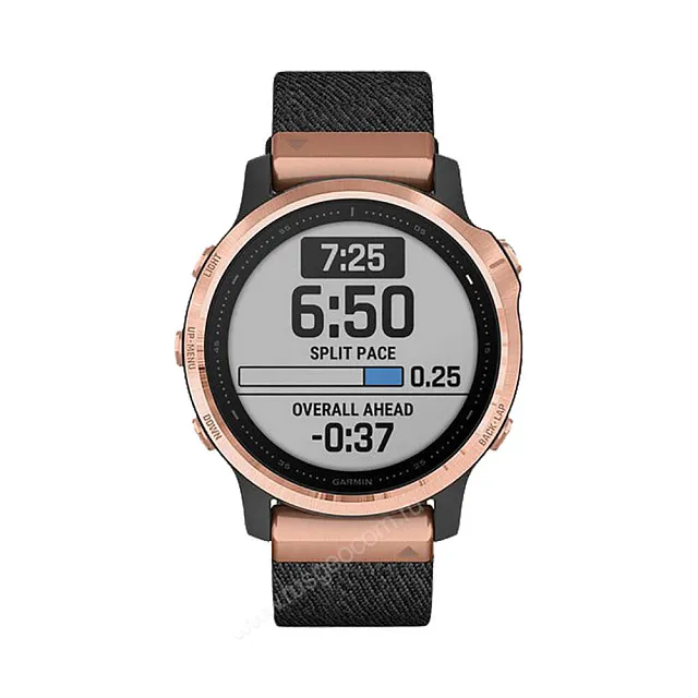 Часы Garmin Fenix 6S Sapphire розовое золото с черным нейлоновым ремешком