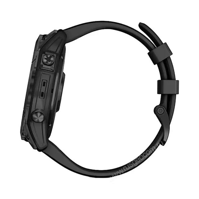 Часы Garmin Fenix 7X Sapphire Solar титановый черный DLC с силиконовым ремешком