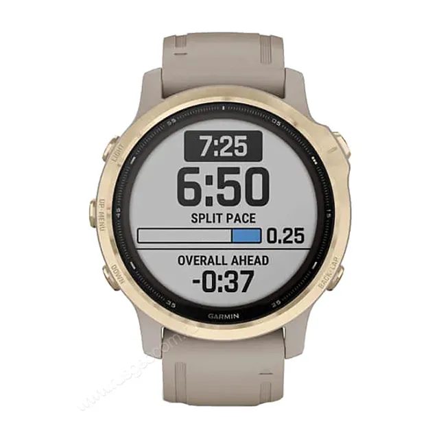 Часы Garmin Fenix 6S Pro Solar золотистый с песочным ремешком