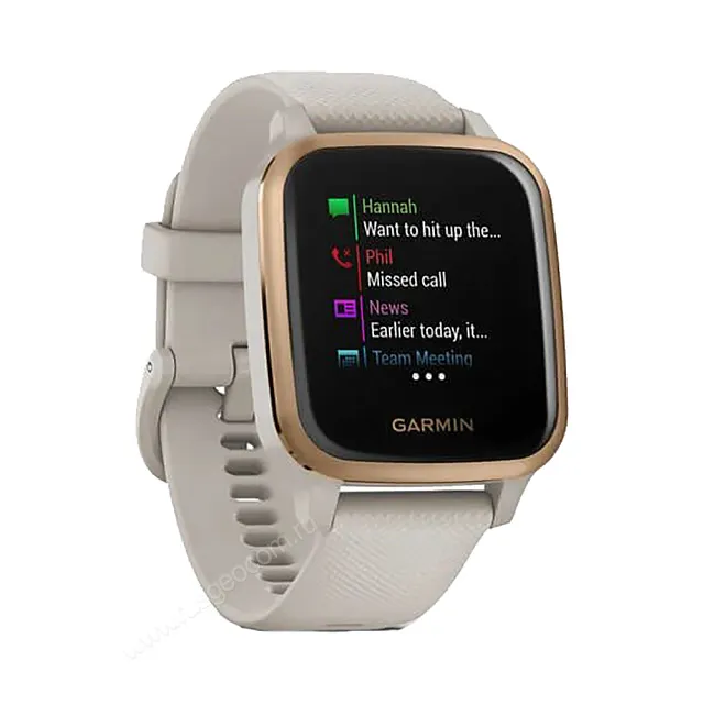 Часы Garmin Venu Sq Music Edition песочный с алюминиевым безелем цвета розовое золото