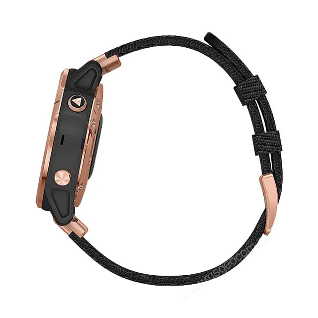 Часы Garmin Fenix 6S Sapphire розовое золото с черным нейлоновым ремешком