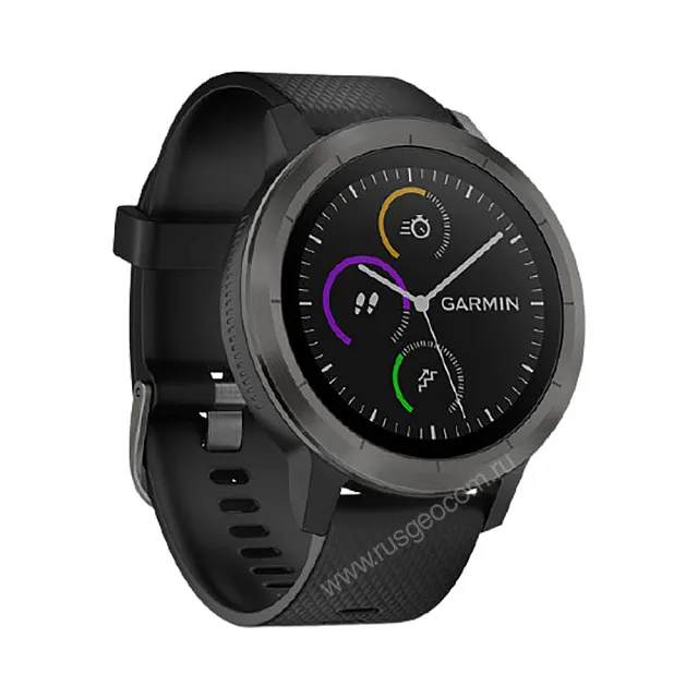 Часы Garmin Vivoactive 3 черные с черным ремешком