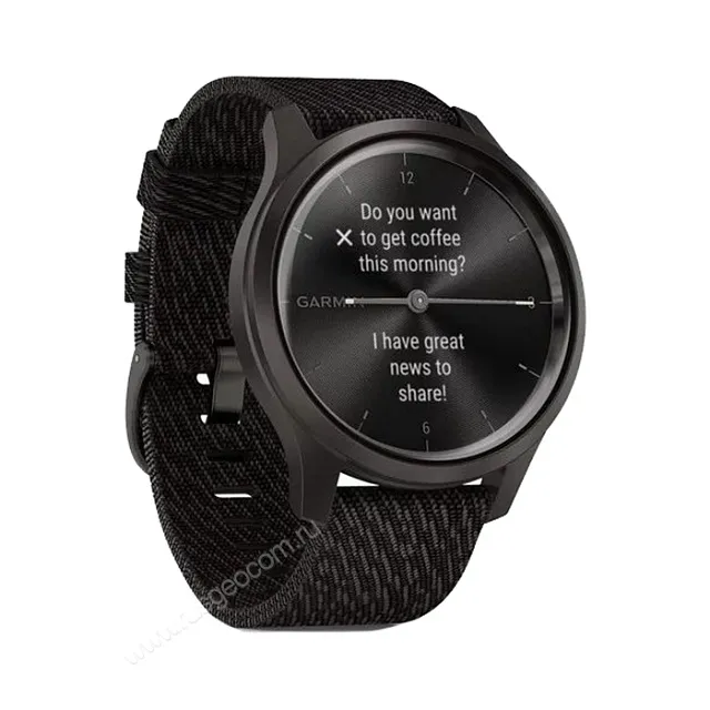 Часы Garmin Vivomove Style графитовый с черным плетеным нейлоновым ремешком