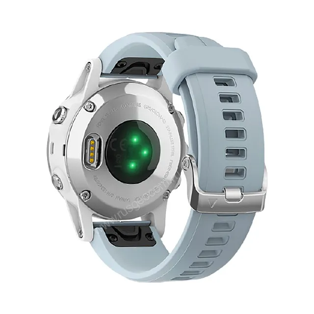 Часы Garmin Fenix 5S Plus белые с голубым ремешком