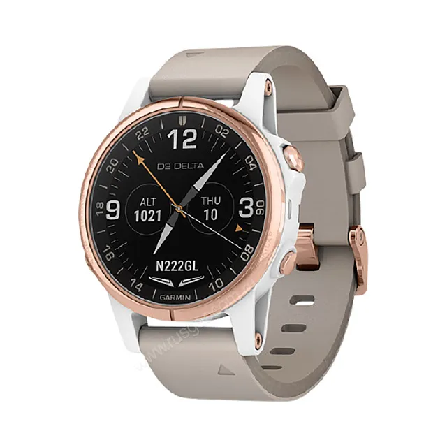 Часы Garmin D2 Delta S для пилотов розовое золото с бежевым ремешком