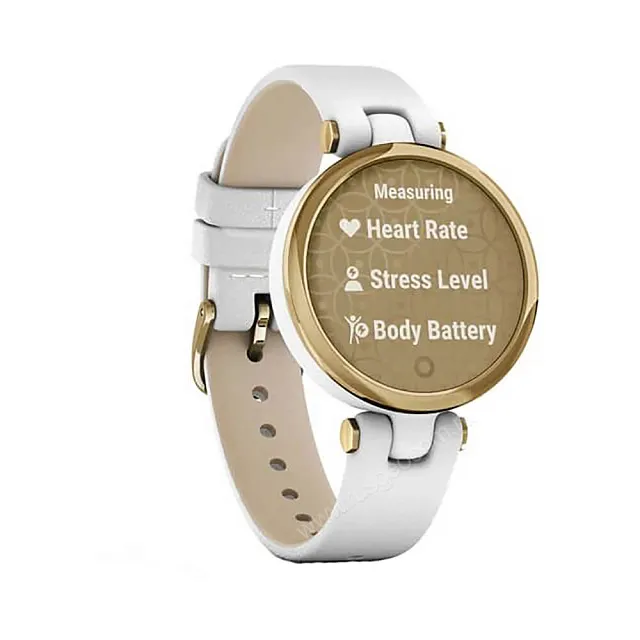 Часы Garmin Lily светло-золотистый безель, белый корпус и итальянский кожаный ремешок