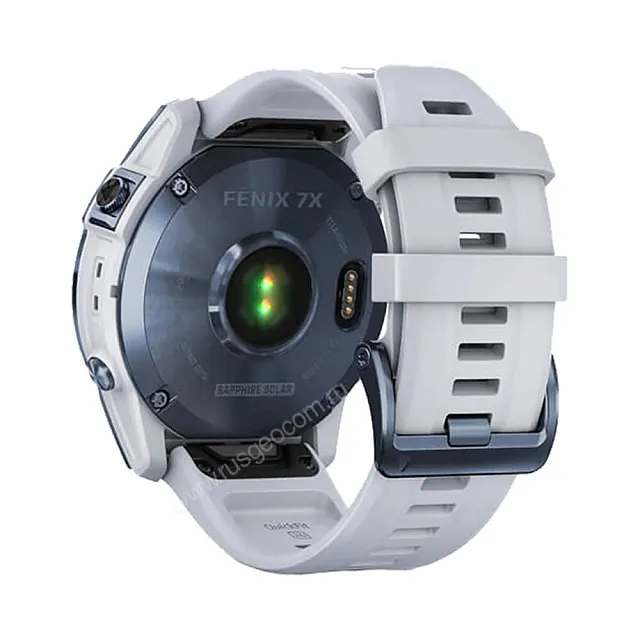 Часы Garmin Fenix 7X Sapphire Solar титановый синий минерал DLC с белым ремешком