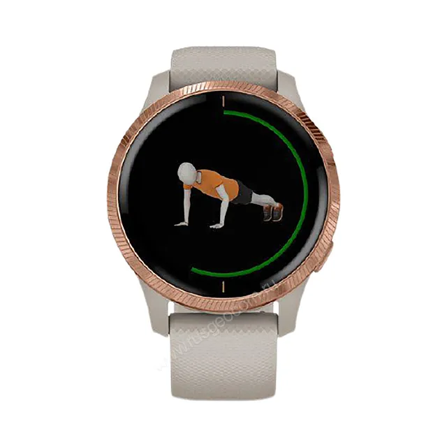 Часы Garmin Venu песочного цвета с золотистым безелем