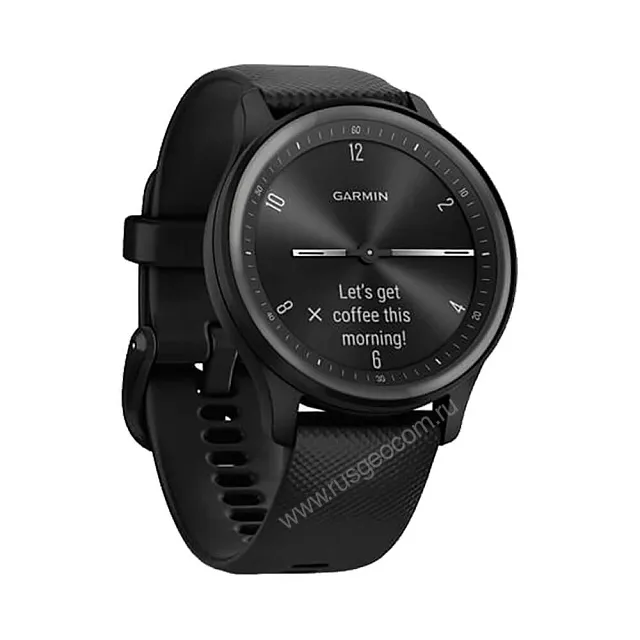 Часы Garmin Vivomove Sport черный, серый безель, с силиконовым ремешком