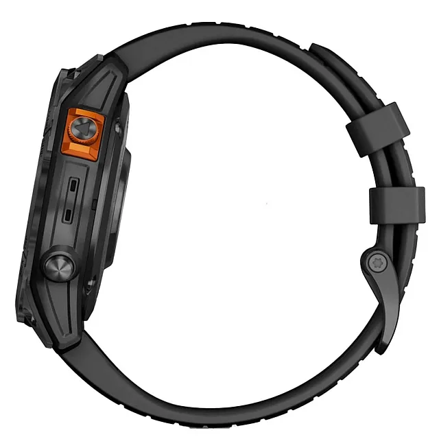 Часы Garmin Fenix 7 PRO Solar серый с черным ремешком