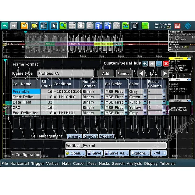Опция синхронизации и декодирования последовательных данных шин Manchester и NRZ Rohde & Schwarz RTE-K50