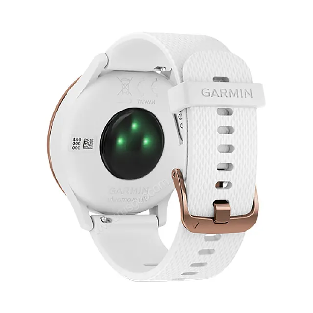 Часы Garmin Vivomove HR розовое золото с белым ремешком