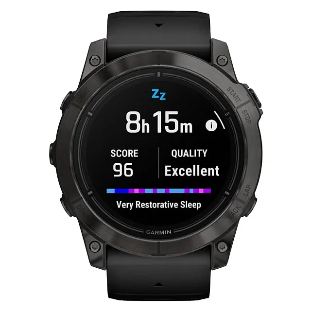 Часы Garmin EPIX PRO (Gen 2) Sapphire Edition 51 мм, титановый угольно-серый, DLC, черный силиконовый ремешок