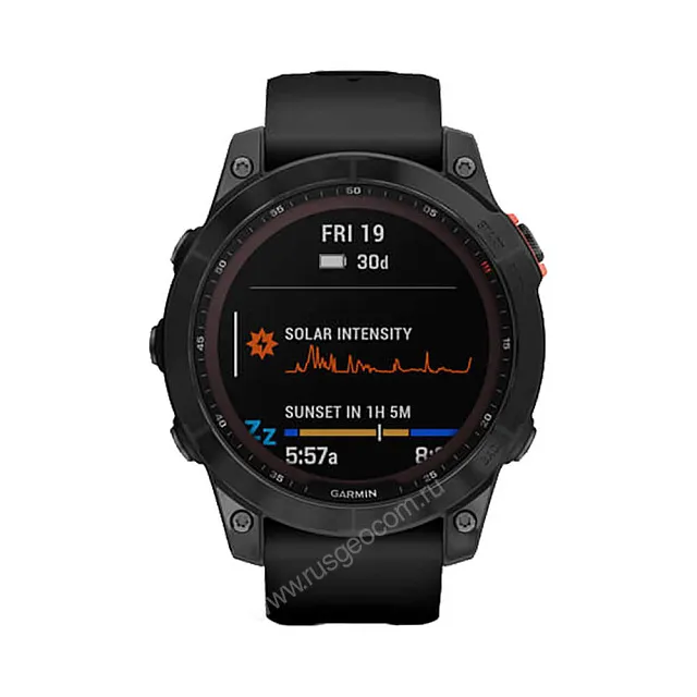 Часы Garmin Fenix 7 Solar серый с черным ремешком