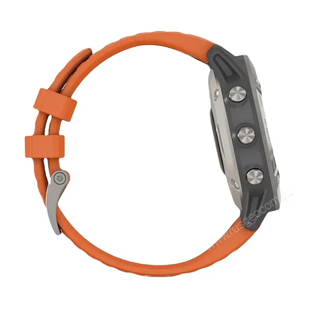 Часы Garmin Fenix 6 Sapphire титановый с оранжевым ремешком