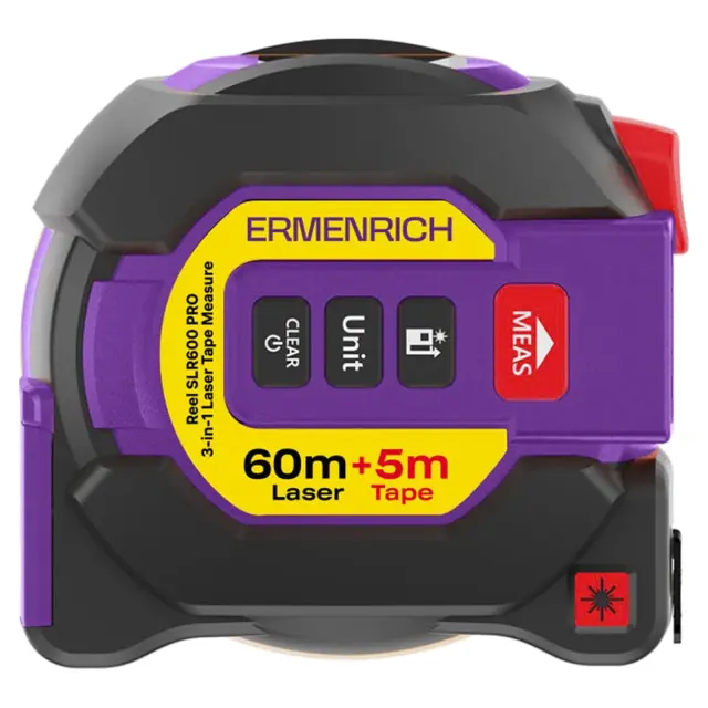 Рулетка с лазерным дальномером Ermenrich Reel SLR600 PRO
