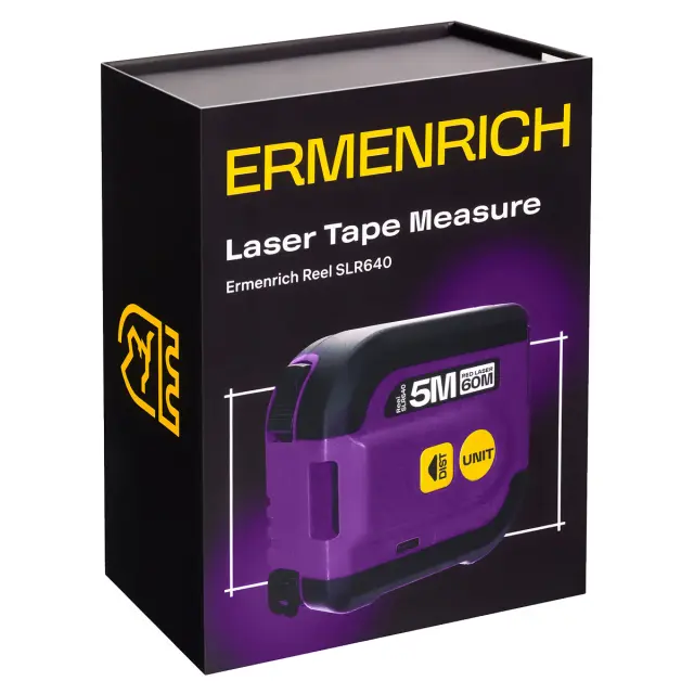 Рулетка с лазерным дальномером Ermenrich Reel SLR640 фиолетовый