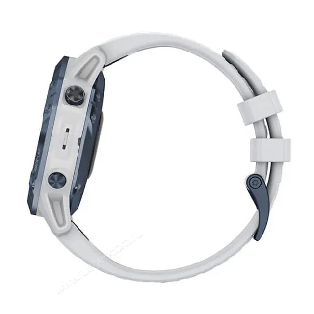 Часы Garmin Fenix 6 Pro Solar синий минерал с белым ремешком