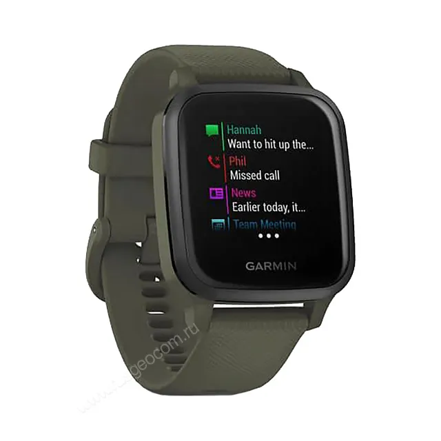 Часы Garmin Venu Sq Music Edition темно-зеленый с серым алюминиевым безелем
