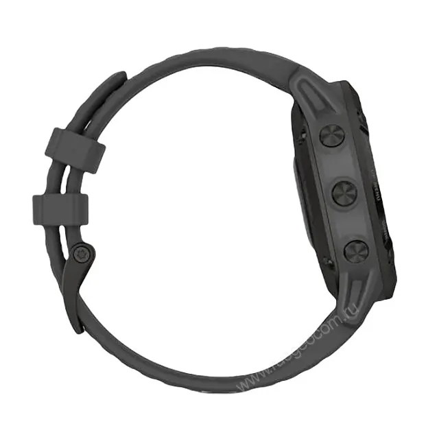 Часы Garmin Fenix 6 Pro Solar черные с серым ремешком