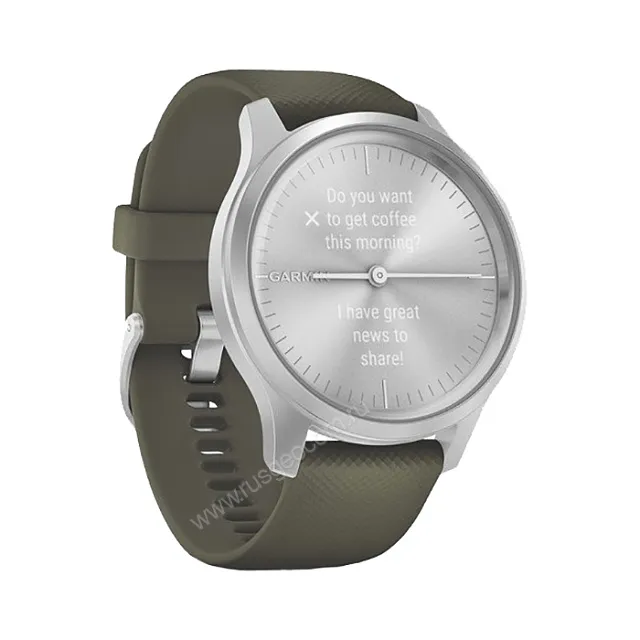 Часы Garmin Vivomove Style серебристый с травяным силиконовым ремешком