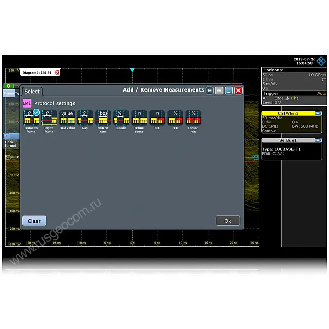 Опция анализа шин Rohde & Schwarz RTE-K35