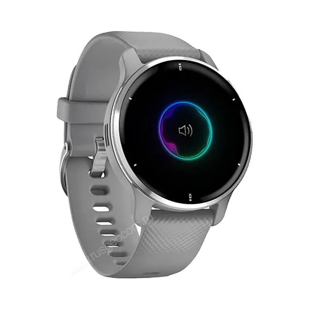 Часы Garmin Venu 2 Plus серые с серебристым безелем и силиконовым ремешком