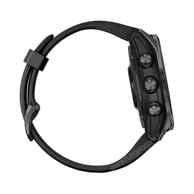 Часы Garmin Fenix 7S Sapphire Solar титановый угольно-серый DLC с силиконовым ремешком