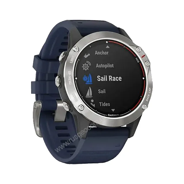 Часы Garmin Quatix 6 серый с синим ремешком