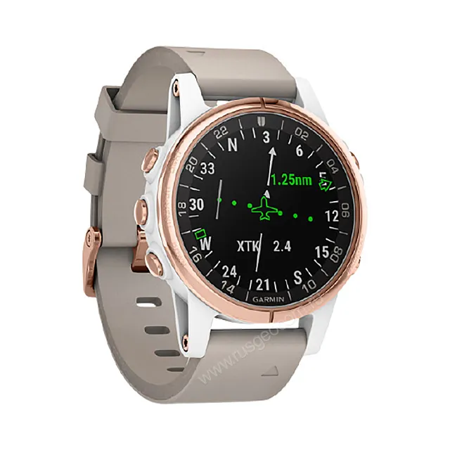Часы Garmin D2 Delta S для пилотов розовое золото с бежевым ремешком