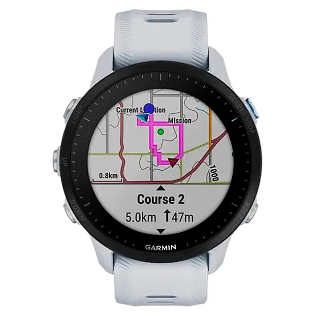 Часы Garmin Forerunner 955 с белым ремешком