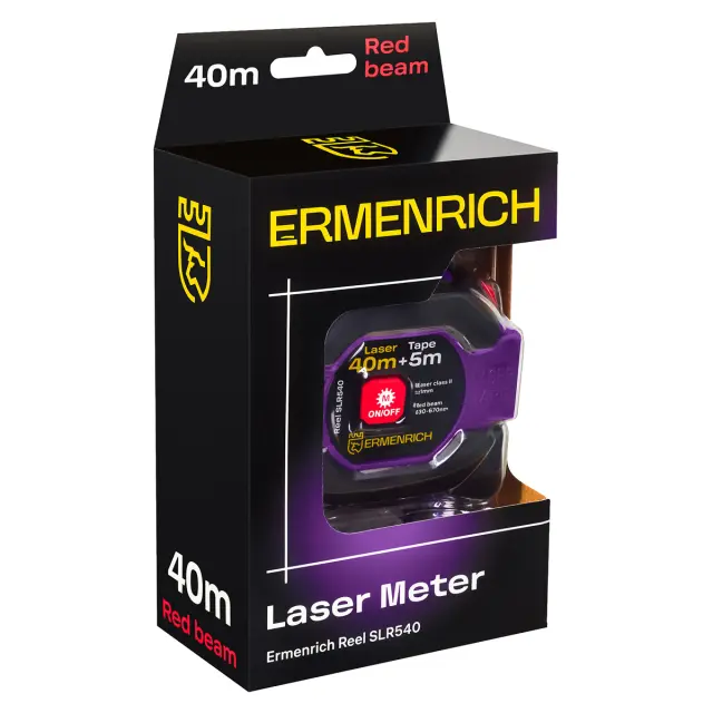 Рулетка с лазерным дальномером Ermenrich Reel SLR540 фиолетовый