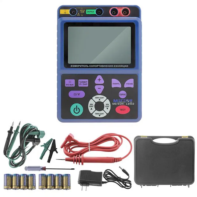 Измеритель сопротивления изоляции (мегаомметр) МЕГЕОН 13950 с поверкой