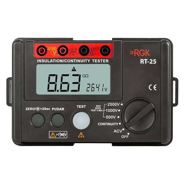 Цифровой мегаомметр RGK RT-25 с поверкой