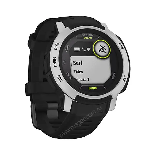 Часы Garmin Instinct 2 Solar Surf черный с белым безелем