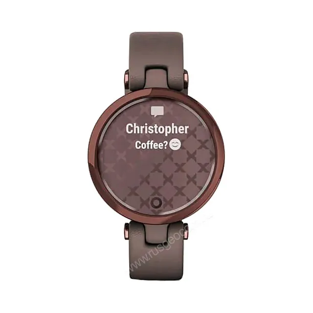 Часы Garmin Lily темно-бронзовый безель, корпус цвета Paloma и итальянский кожаный ремешок