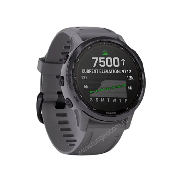 Часы Garmin Fenix 6S Pro Solar аметистовый с темно-серым ремешком