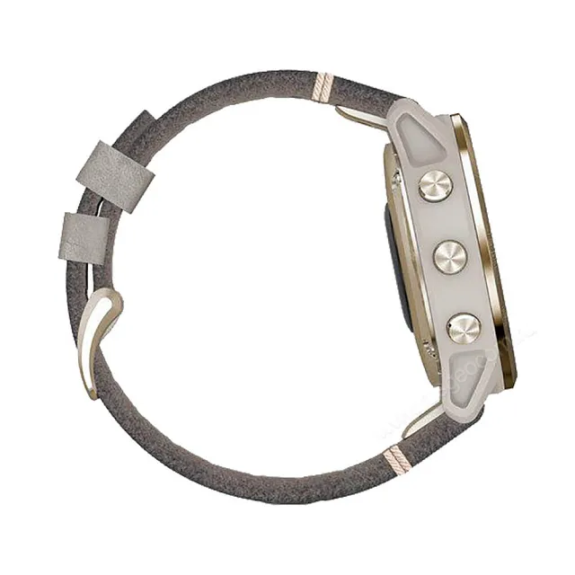 Часы Garmin Fenix 6S Sapphire золотистый с серым кожаным ремешком