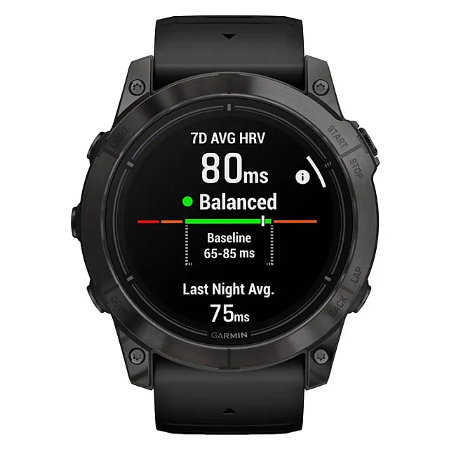 Часы Garmin EPIX PRO (Gen 2) Sapphire Edition 51 мм, титановый угольно-серый, DLC, черный силиконовый ремешок