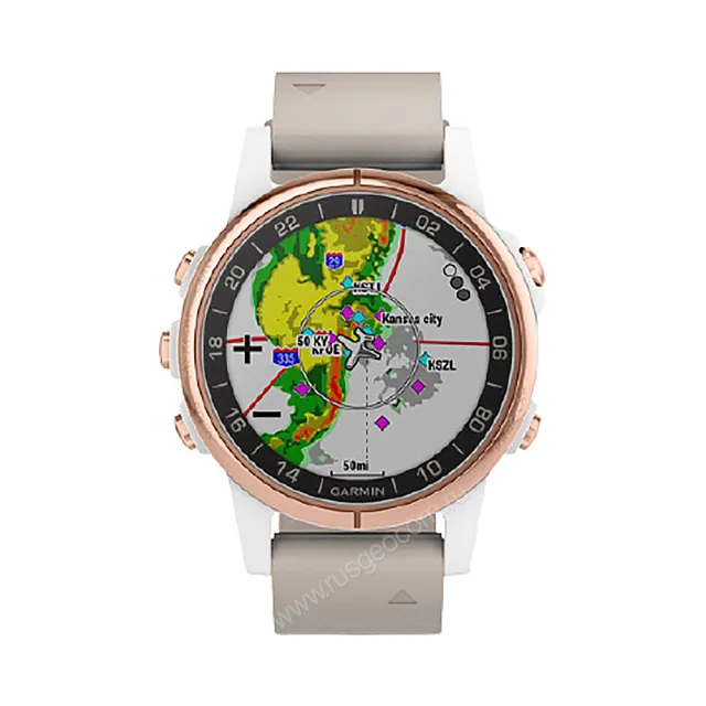 Часы Garmin D2 Delta S для пилотов розовое золото с бежевым ремешком