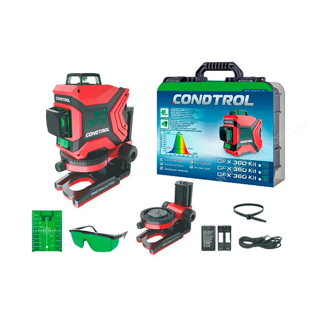 Лазерный уровень Condtrol GFX360-2 Kit с зеленым лучом