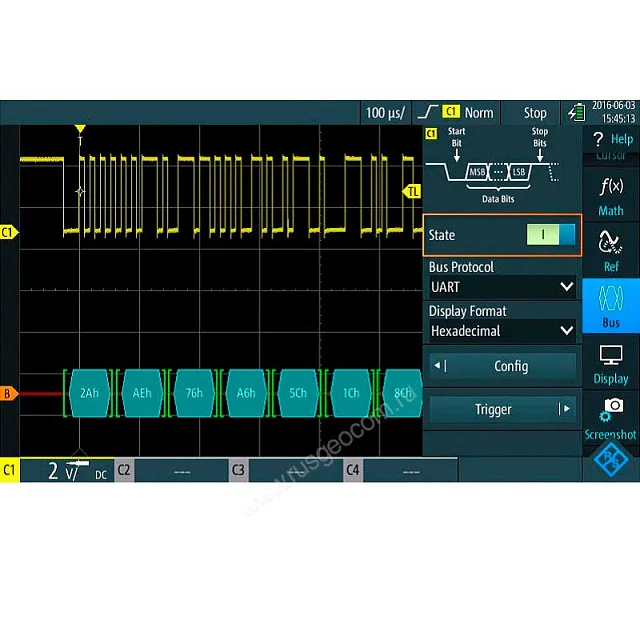 Опция синхронизации и декодирования последовательных шин данных UART/RS232 Rohde & Schwarz RTA-K2