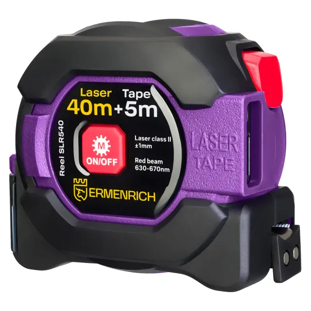 Рулетка с лазерным дальномером Ermenrich Reel SLR540 фиолетовый