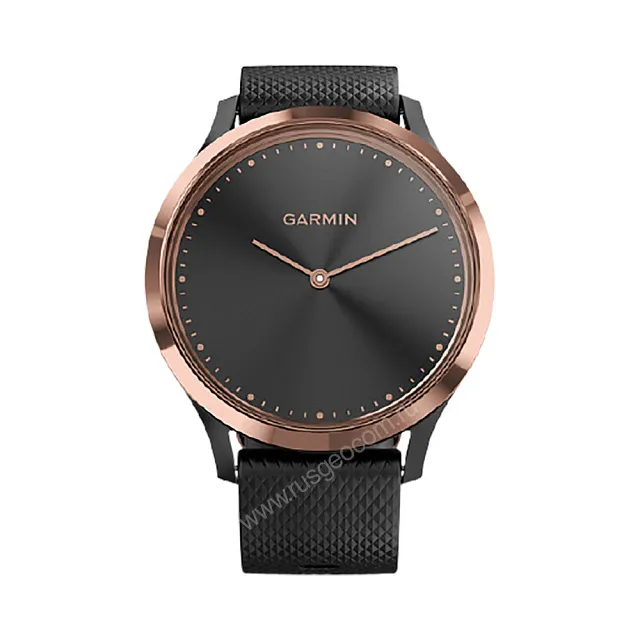 Часы Garmin Vivomove HR розовое золото с черным ремешком