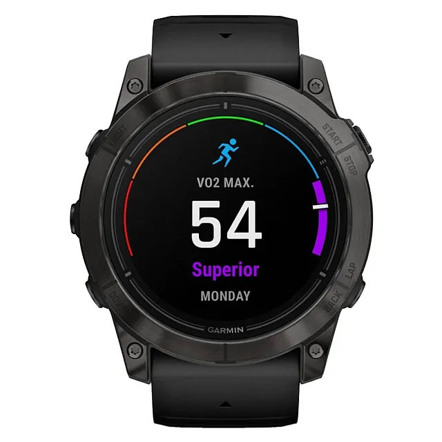 Часы Garmin EPIX PRO (Gen 2) Sapphire Edition 51 мм, титановый угольно-серый, DLC, черный силиконовый ремешок