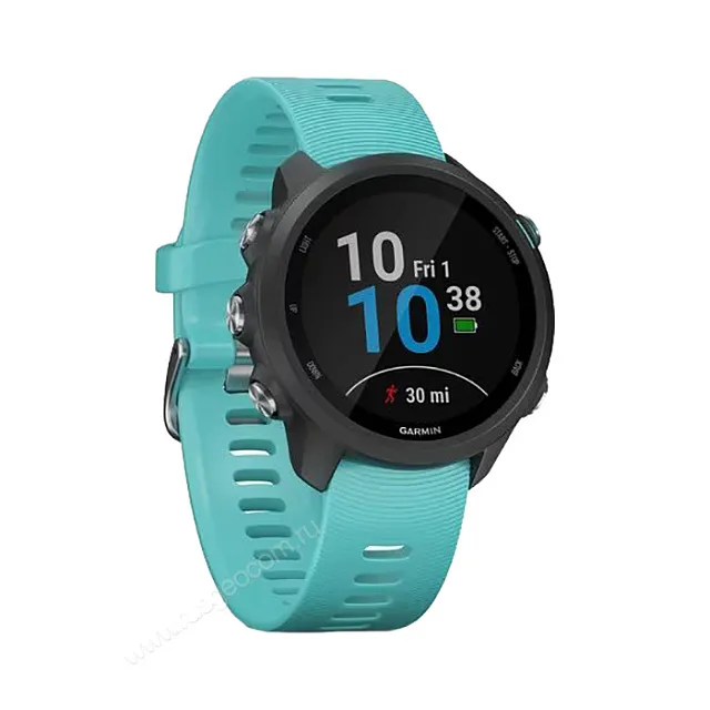 Часы Garmin Forerunner 245 Music черные с бирюзовым ремешком